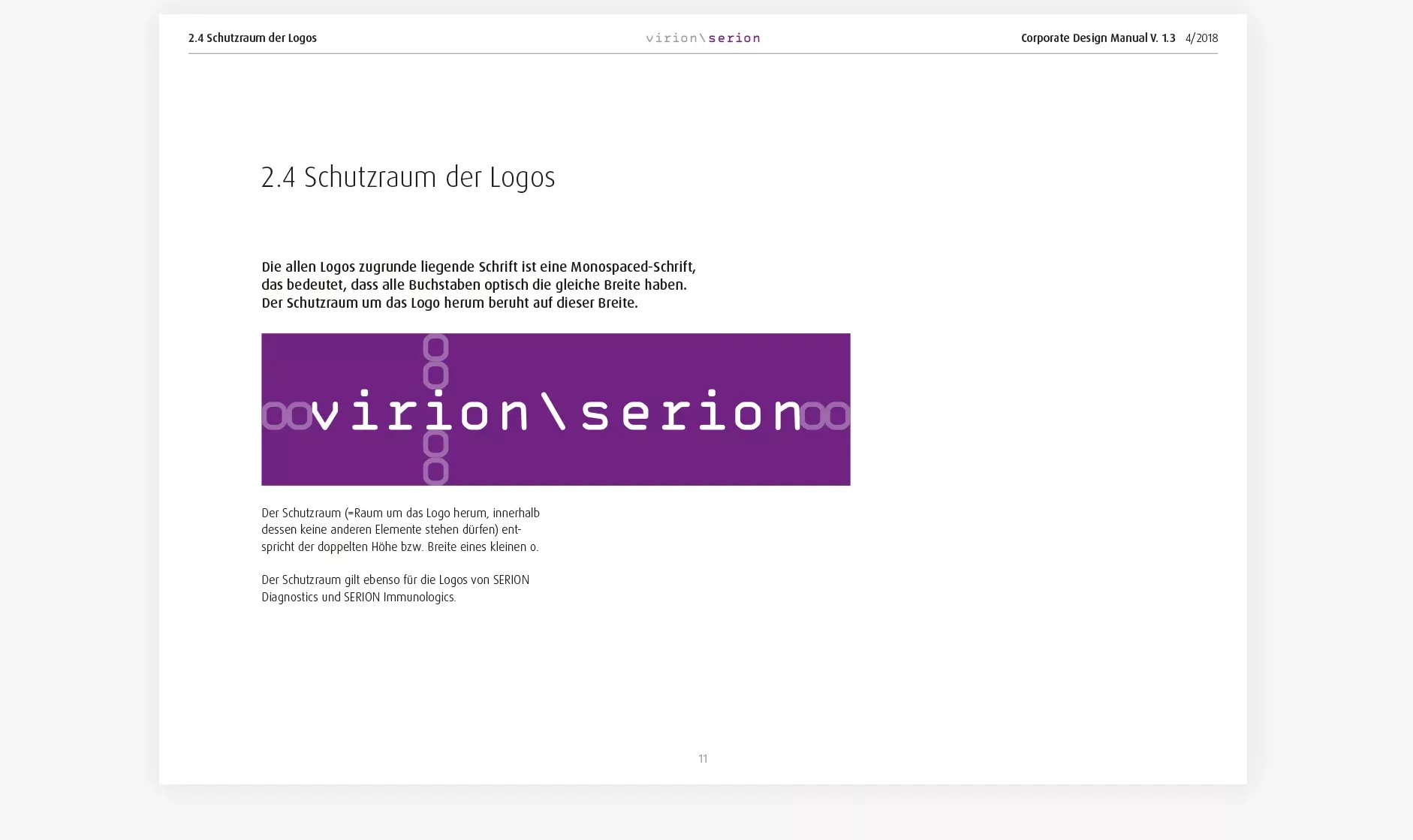 Virion Serion Corporate Design Manual Logo Schutzraum