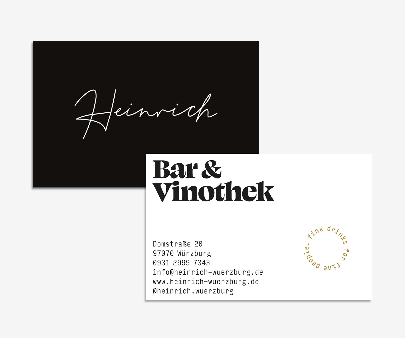 Visitenkarte für Heinrich Wein und Vinothek