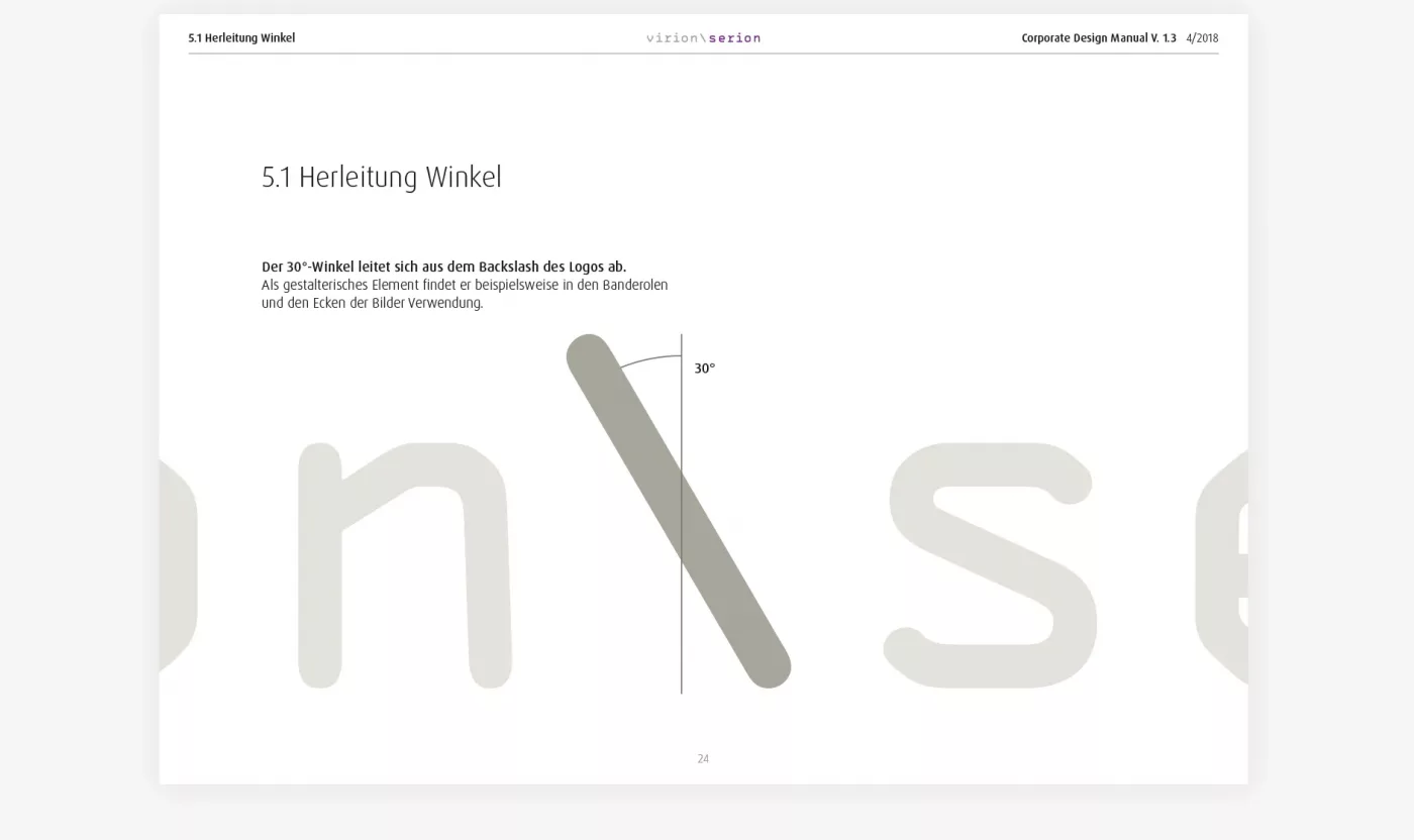 Virion Serion Corporate Design Manual Herleitung Winkel