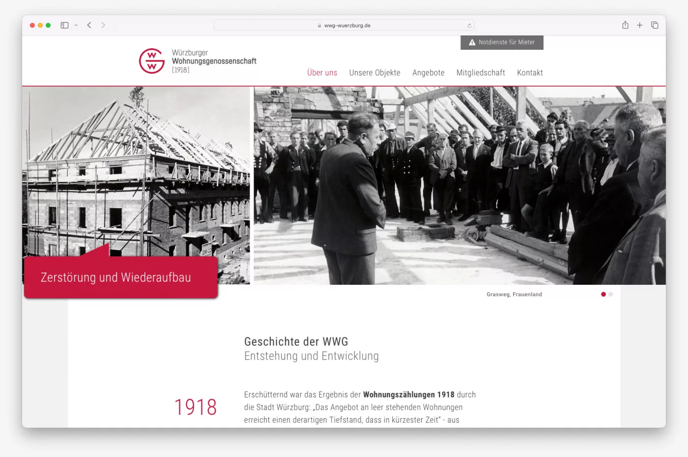 Webseite-Ausschnitt