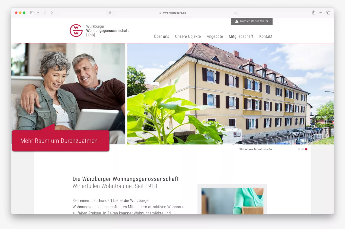 Webseite-Ausschnitt