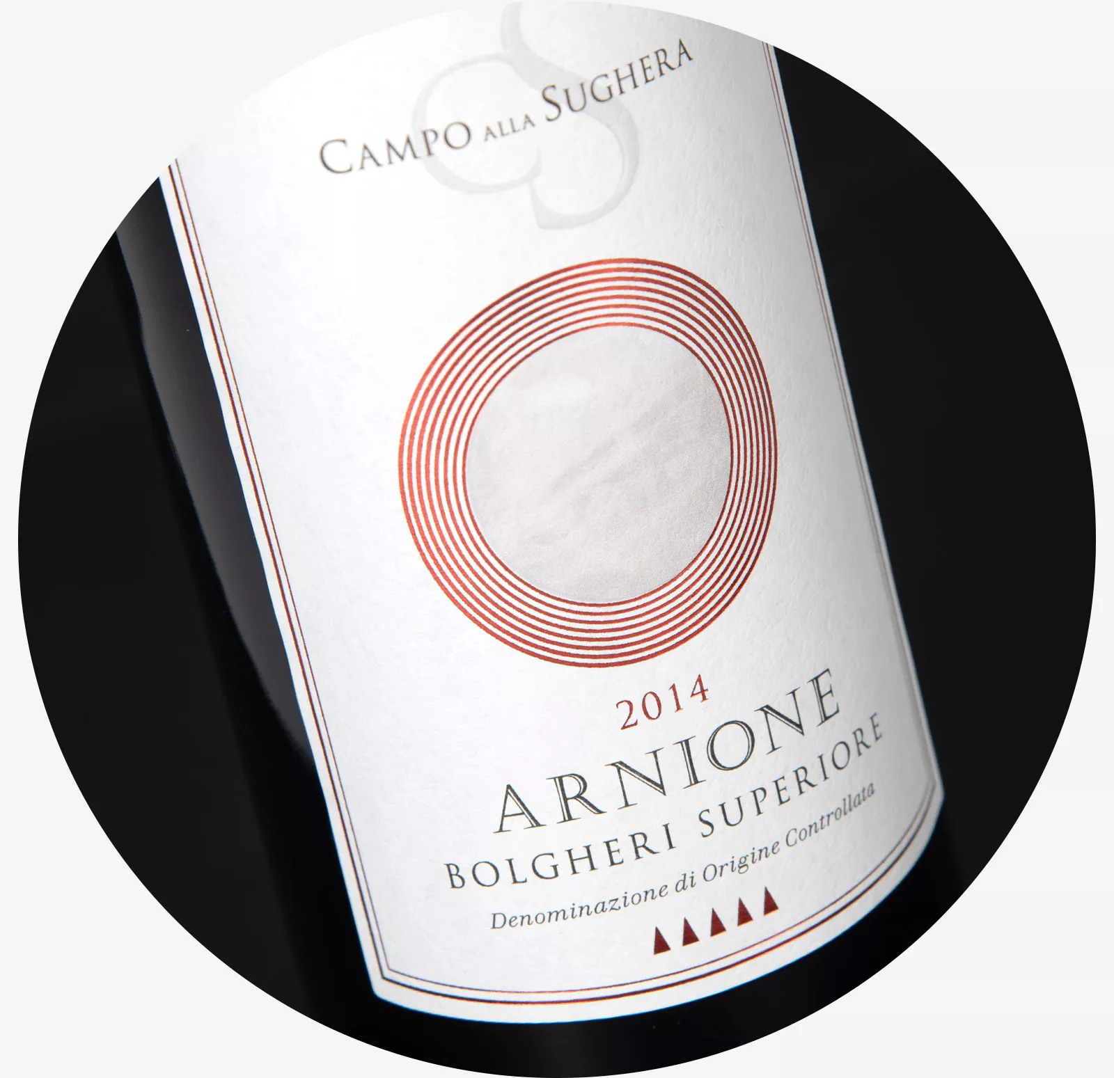 Etikett "Arnione Bolgheri Superiore" von Campo alla Sughera