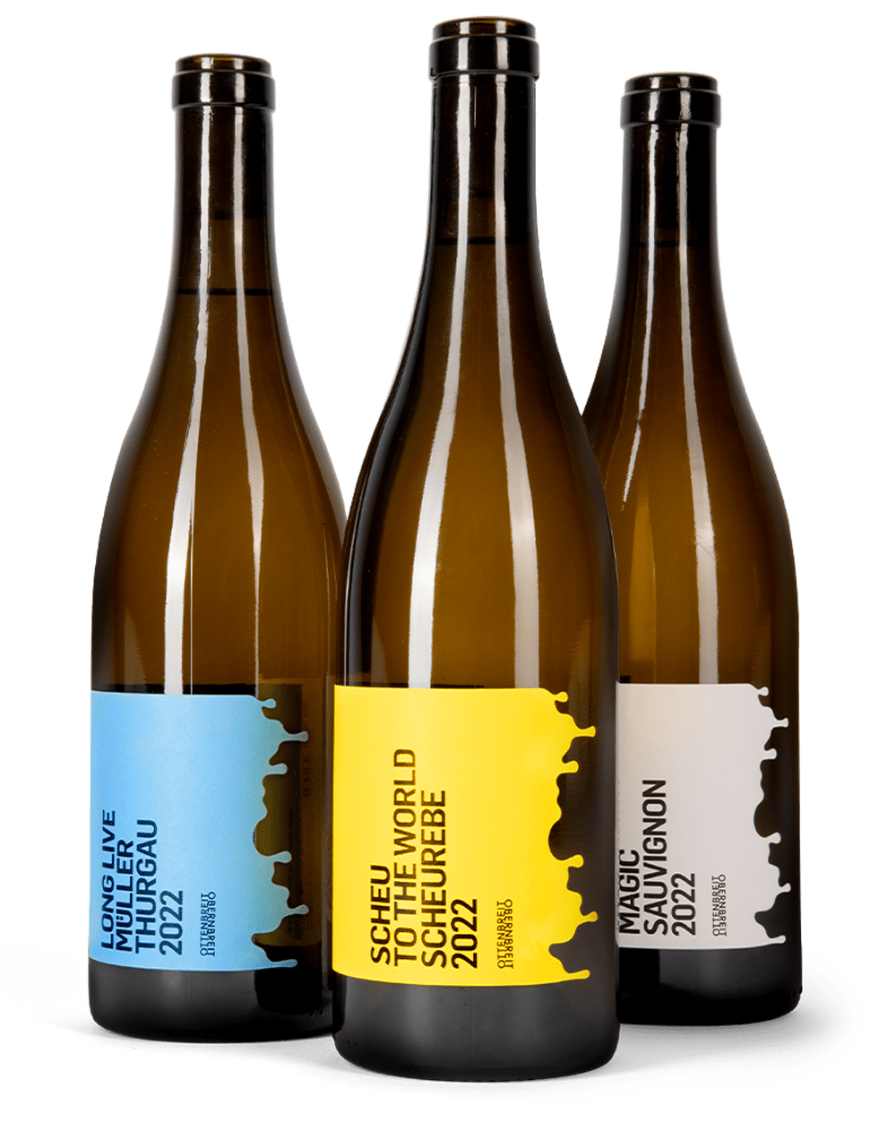 Drei Weinflaschen vom Weingut Ottenbreit