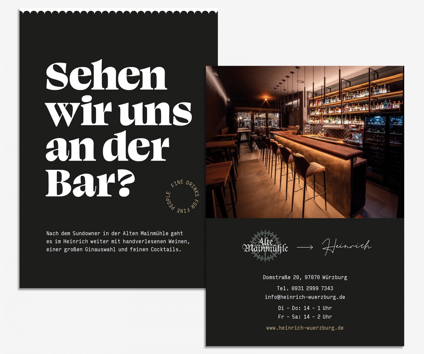 Flyer für Heinrich Wein und Vinothek