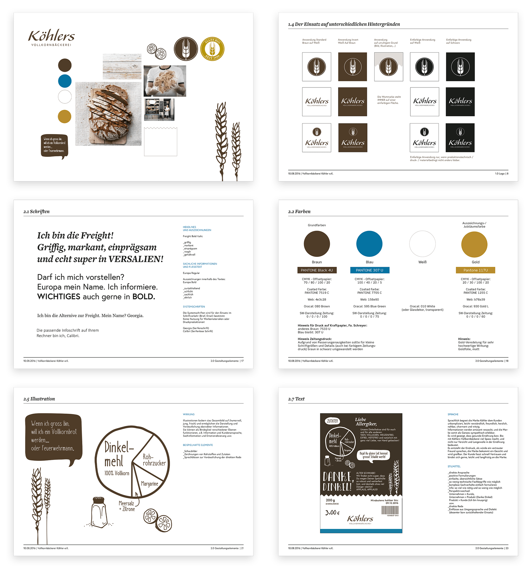 Styleguide für das Corporate Deisgn der Vollkornbäckerei Köhler